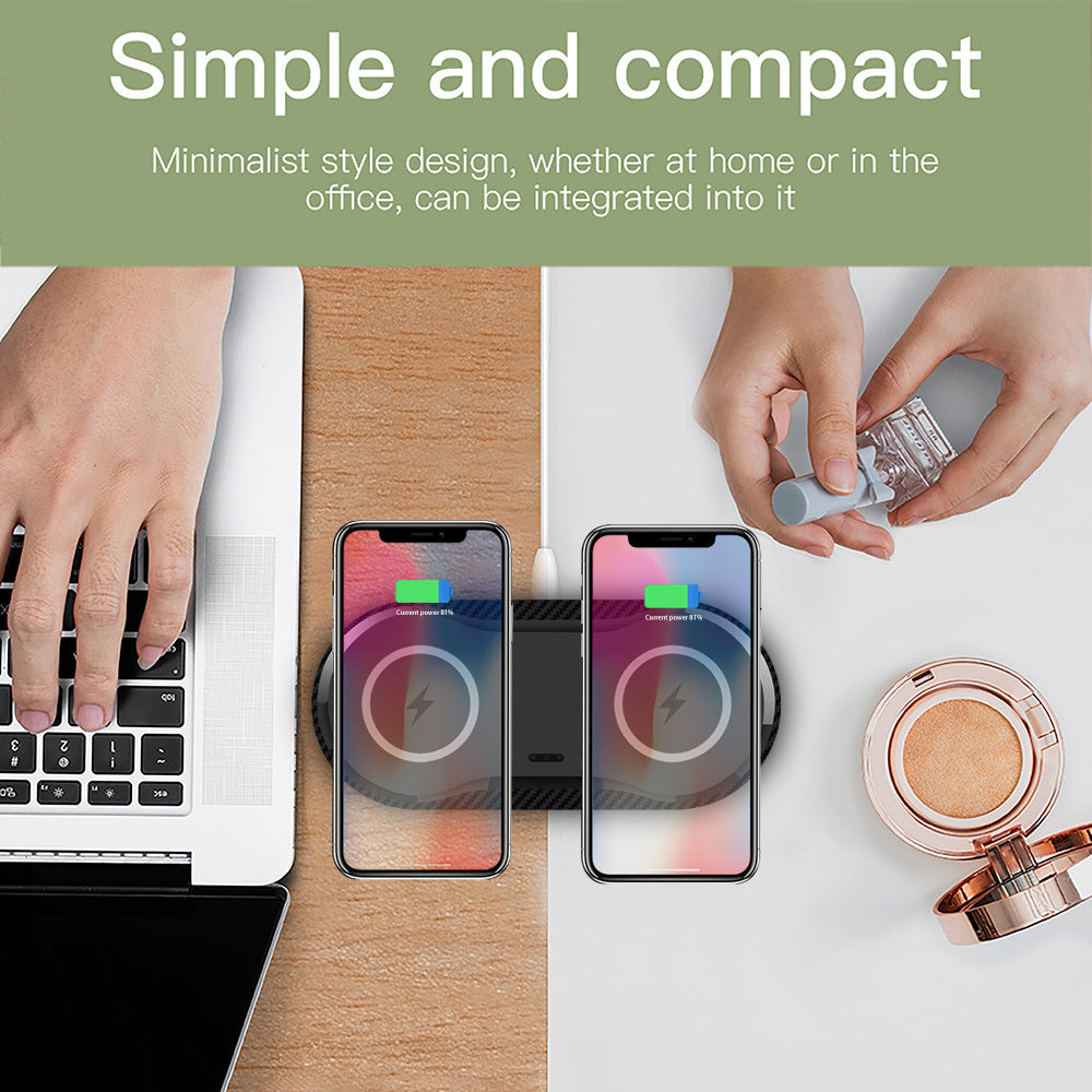 Wireless Charger Dual Mobile Phone Charger - TrendByte