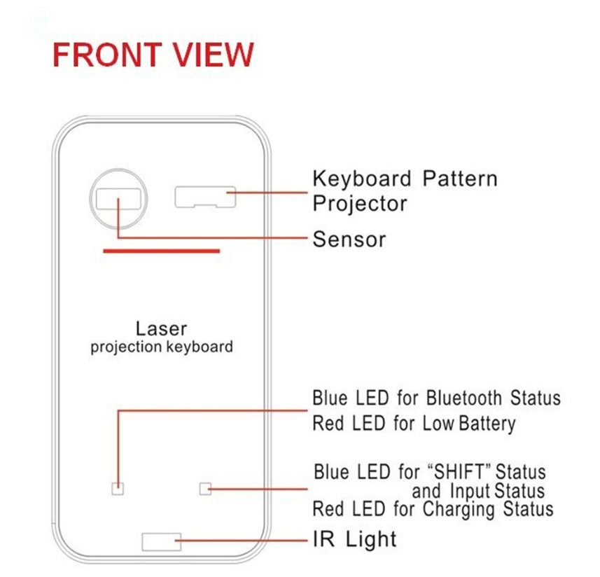 LEING FST Virtual Laser Keyboard Bluetooth Wireless Projector Phone Keyboard For Computer Pad Laptop With Mouse Function - TrendByte