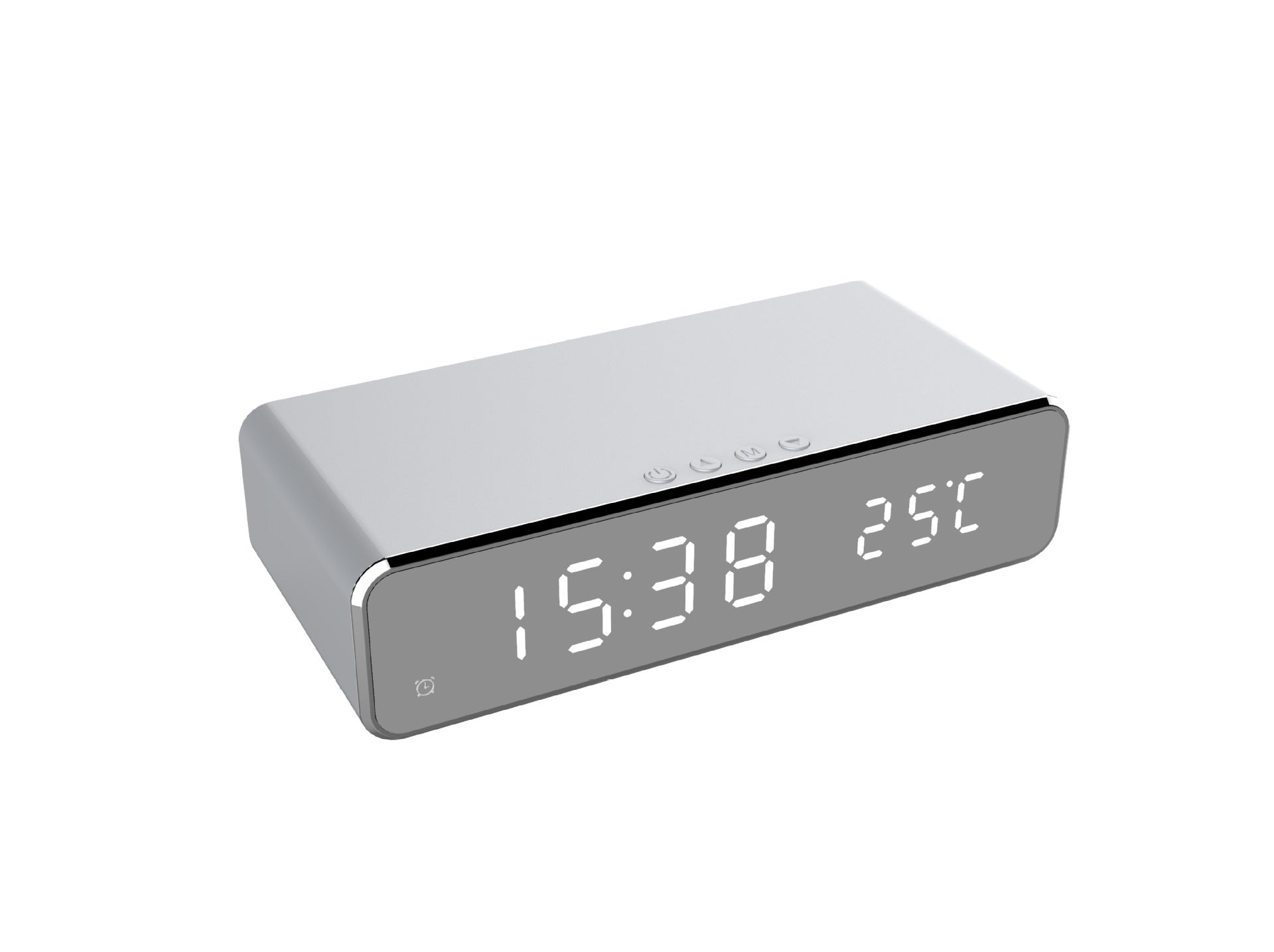 LED Electric Alarm Clock With Wireless Charger Desktop Digital Despertador Thermometer Clock HD Mirror Clock Watch Table Decor - TrendByte