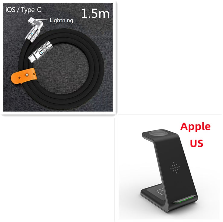 3 In 1 Fast Charging Station Wireless Charger Stand Wireless Quick Charge Dock For Phone Holder - TrendByte