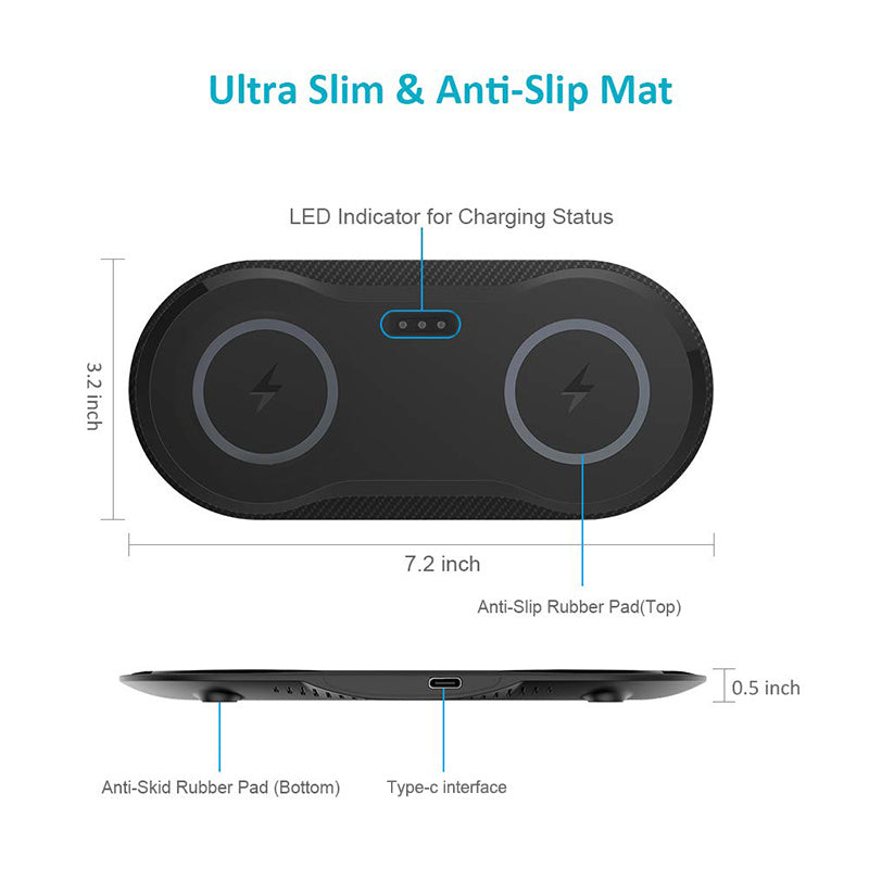 Wireless Charger Dual Mobile Phone Charger - TrendByte