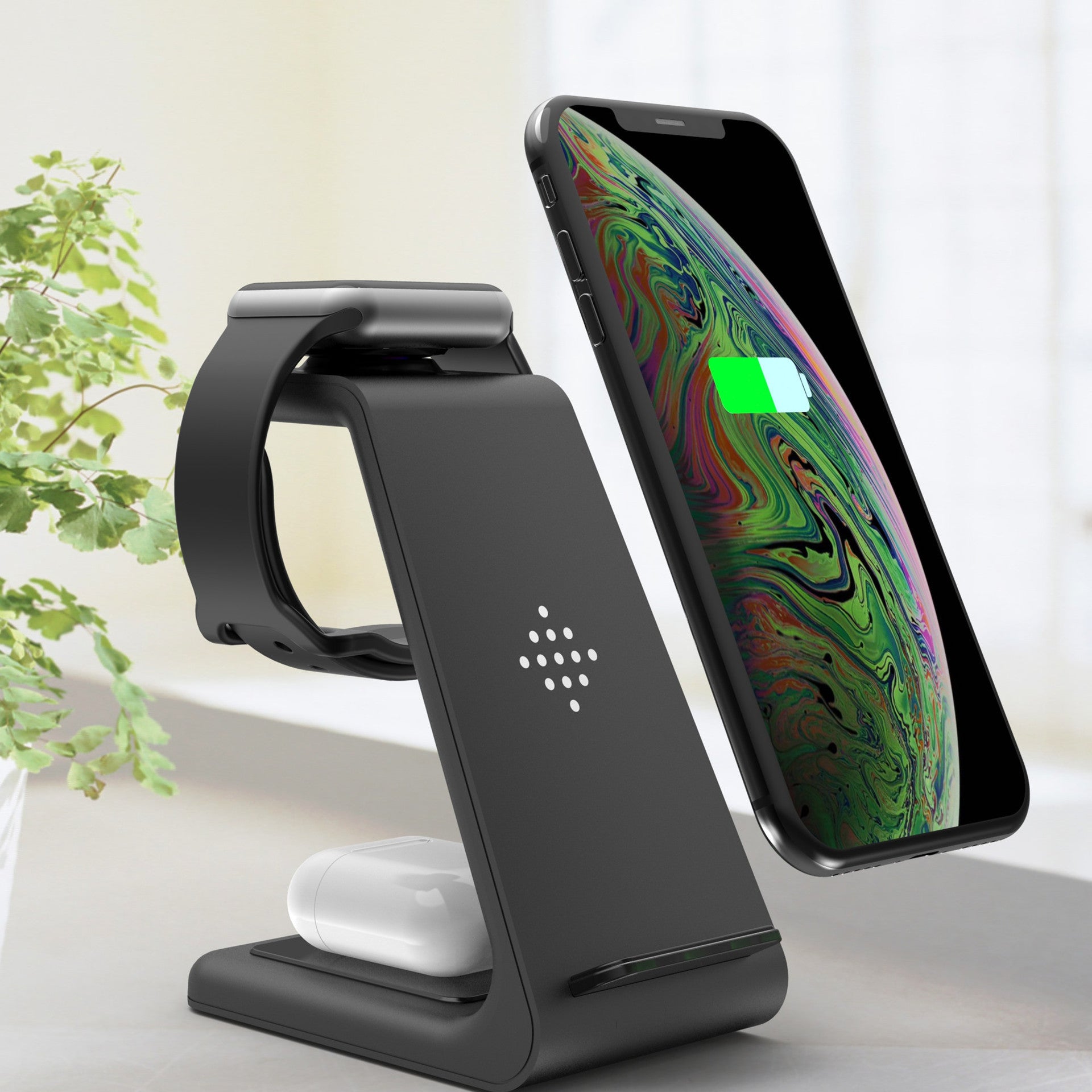 3 In 1 Fast Charging Station Wireless Charger Stand Wireless Quick Charge Dock For Phone Holder - TrendByte