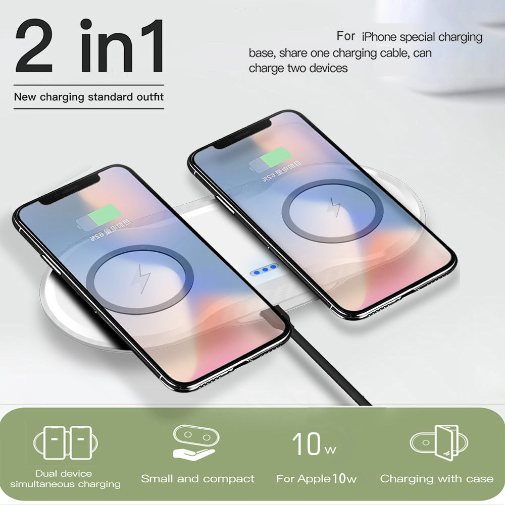 Wireless Charger Dual Mobile Phone Charger - TrendByte